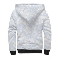 Plumeria Floral White Sunday Sherpa Hoodie LT01 - Polynesian Pride