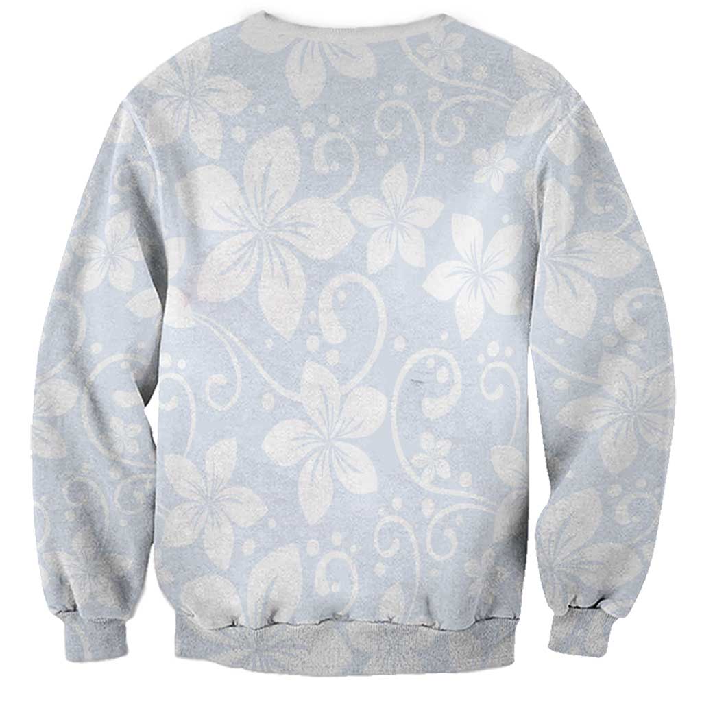 Plumeria Floral White Sunday Sweatshirt LT01 - Polynesian Pride