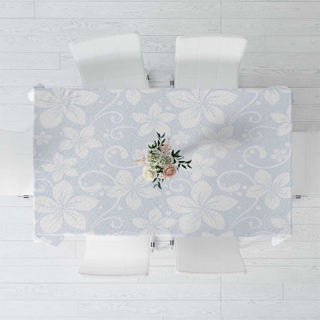 Plumeria Floral White Sunday Tablecloth LT01 White - Polynesian Pride