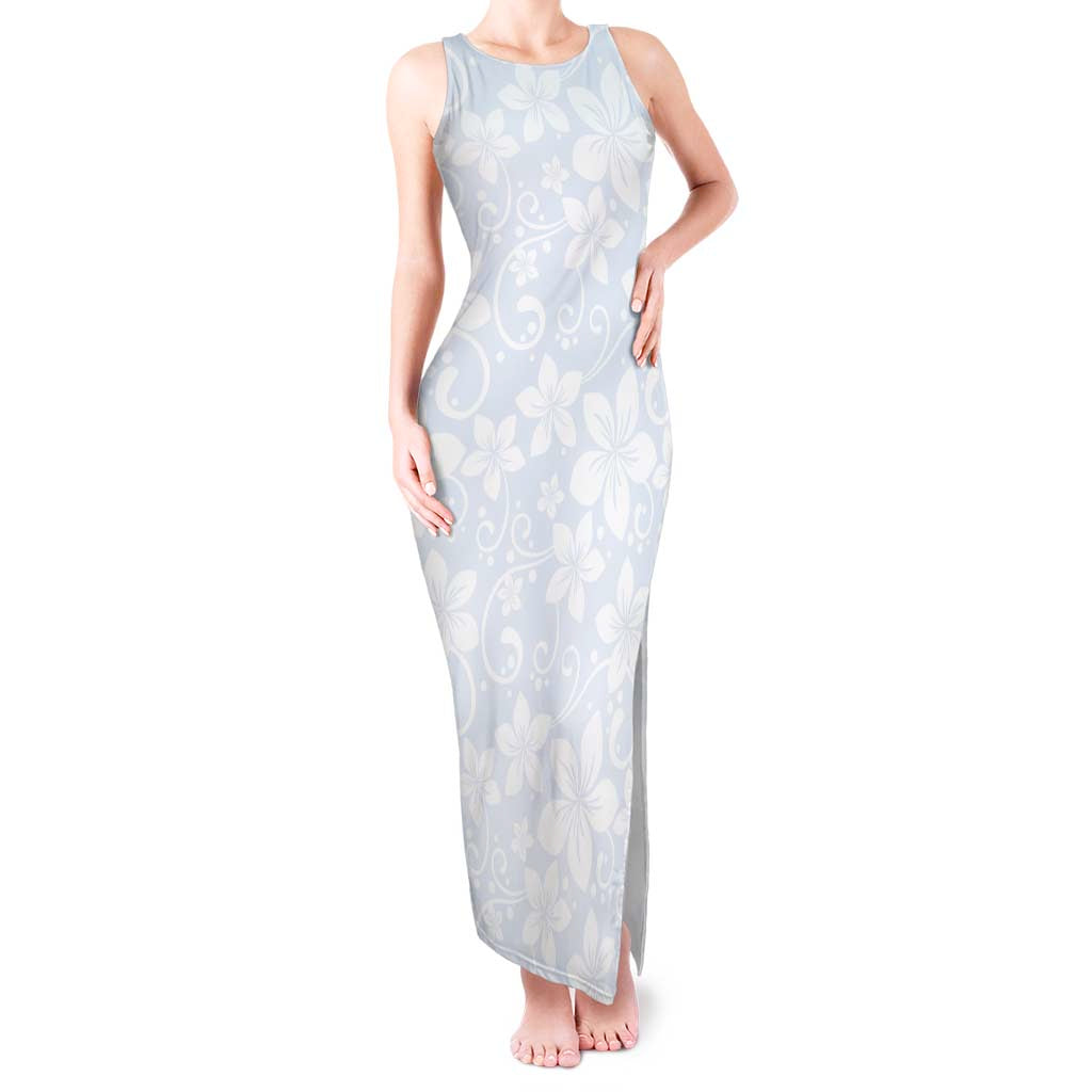 Plumeria Floral White Sunday Tank Maxi Dress LT01 Women White - Polynesian Pride