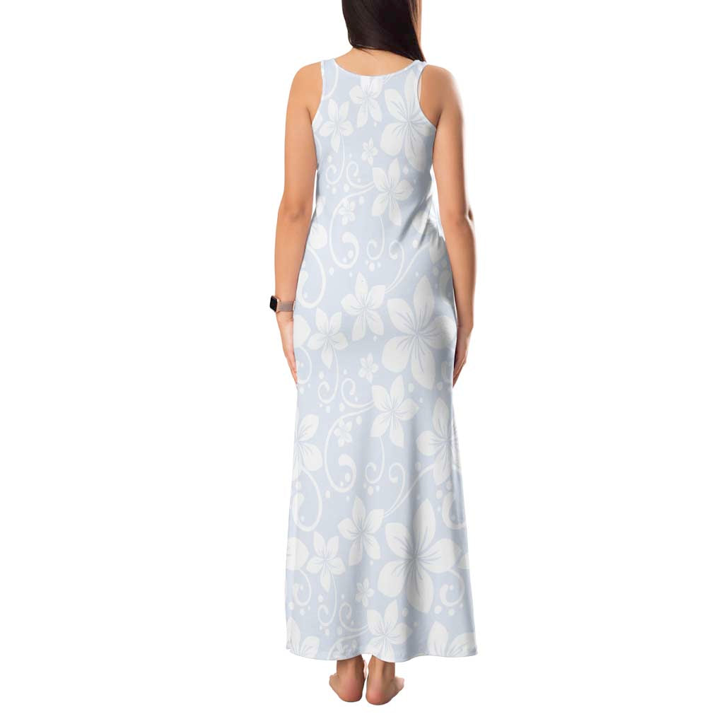 Plumeria Floral White Sunday Tank Maxi Dress LT01 - Polynesian Pride