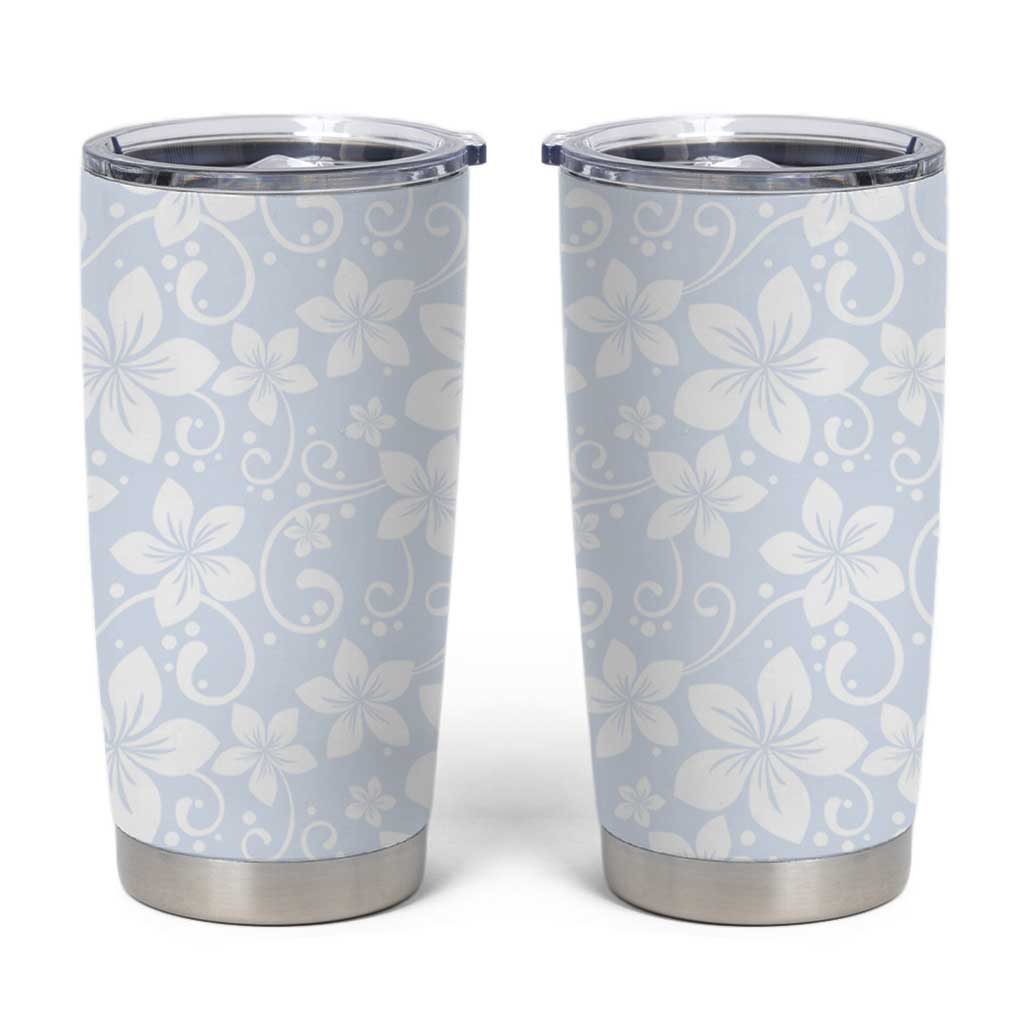 Plumeria Floral White Sunday Tumbler Cup LT01 White - Polynesian Pride