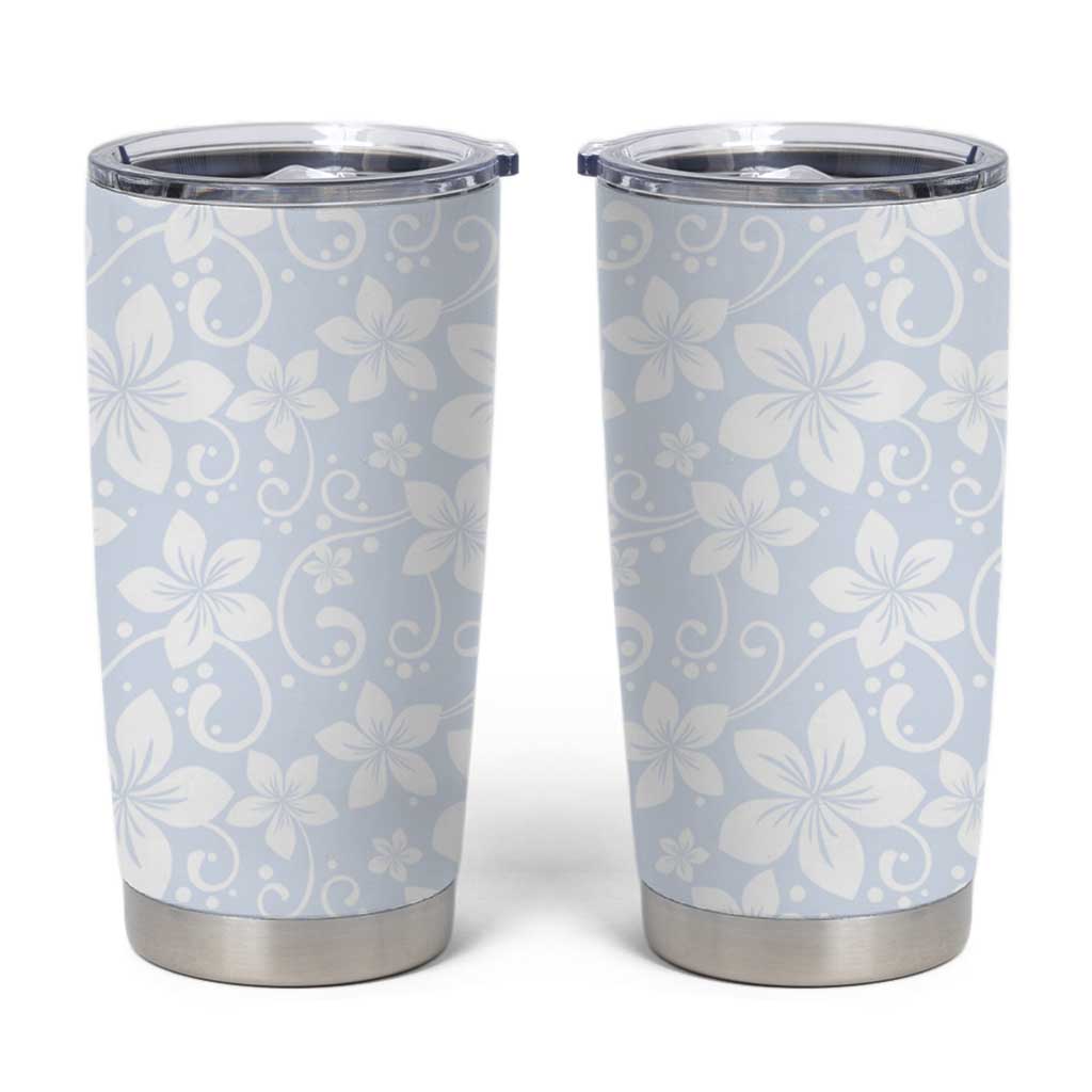 Plumeria Floral White Sunday Tumbler Cup