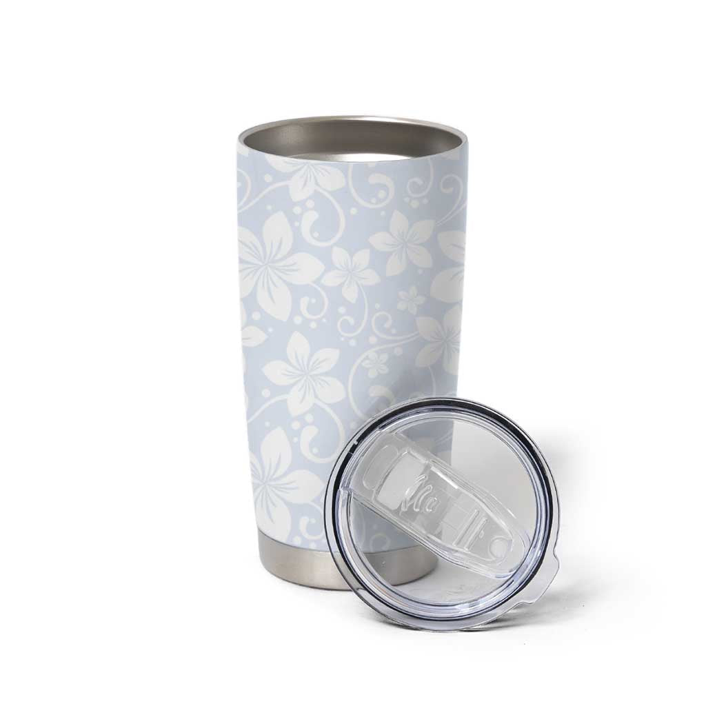 Plumeria Floral White Sunday Tumbler Cup LT01 - Polynesian Pride