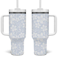 Plumeria Floral White Sunday Tumbler With Handle LT01 One Size: 40 oz White - Polynesian Pride
