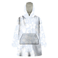 Plumeria Floral White Sunday Wearable Blanket Hoodie LT01 One Size White - Polynesian Pride
