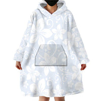 Plumeria Floral White Sunday Wearable Blanket Hoodie LT01 - Polynesian Pride