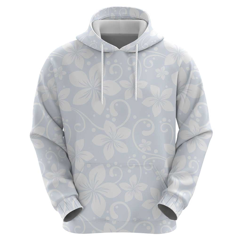 Plumeria Floral White Sunday Zip Hoodie