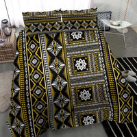 Fiji Masi Tapa Pattern Yellow Bedding Set - Polynesian Pride