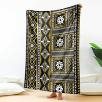 Fiji Masi Tapa Pattern Yellow Blanket - Polynesian Pride