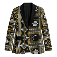 Fiji Masi Tapa Pattern Yellow Blazer - Polynesian Pride