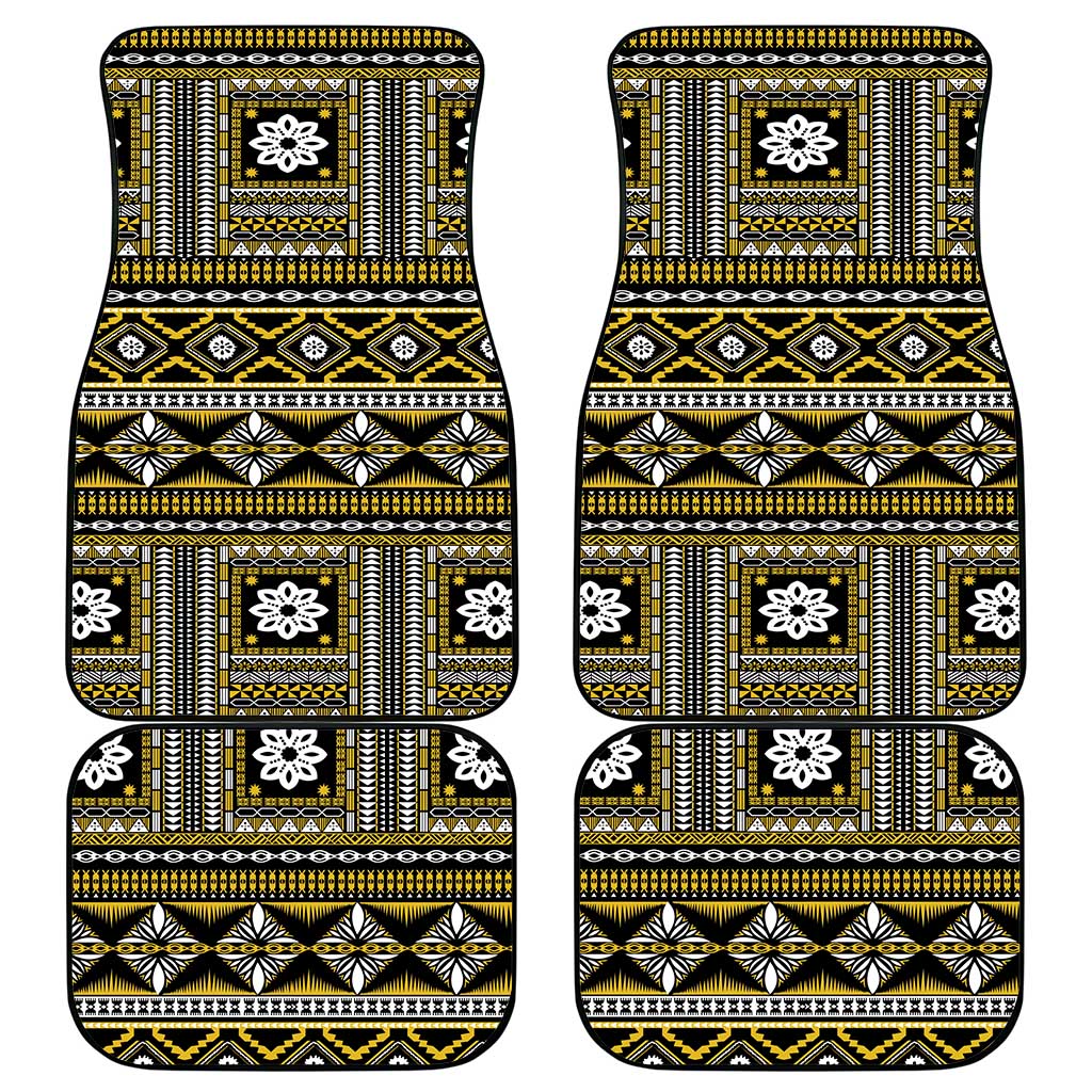 Fiji Masi Tapa Pattern Yellow Car Mats - Polynesian Pride