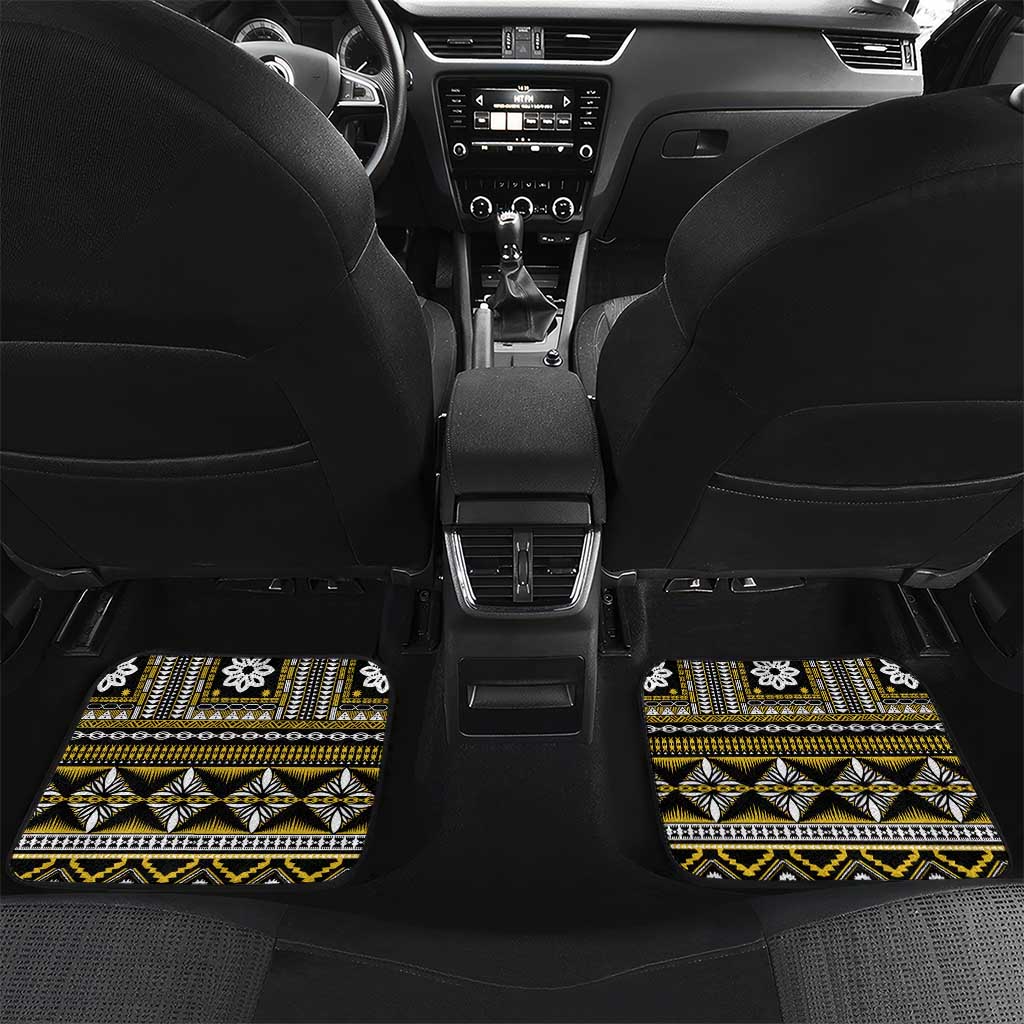 Fiji Masi Tapa Pattern Yellow Car Mats - Polynesian Pride