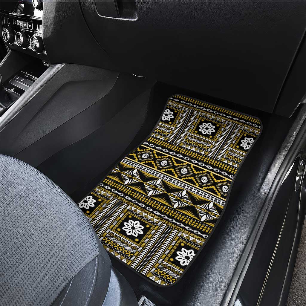Fiji Masi Tapa Pattern Yellow Car Mats - Polynesian Pride