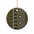 Fiji Masi Tapa Pattern Yellow Ceramic Ornament - Polynesian Pride