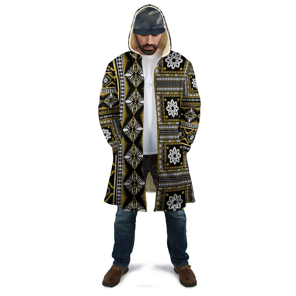 Fiji Masi Tapa Pattern Yellow Cloak - Polynesian Pride