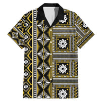 Fiji Masi Tapa Pattern Yellow Family Matching Mermaid Dress and Hawaiian Shirt - Polynesian Pride