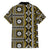 Fiji Masi Tapa Pattern Yellow Family Matching Off The Shoulder Long Sleeve Dress and Hawaiian Shirt - Polynesian Pride