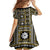 Fiji Masi Tapa Pattern Yellow Family Matching Short Sleeve Bodycon Dress and Hawaiian Shirt - Polynesian Pride