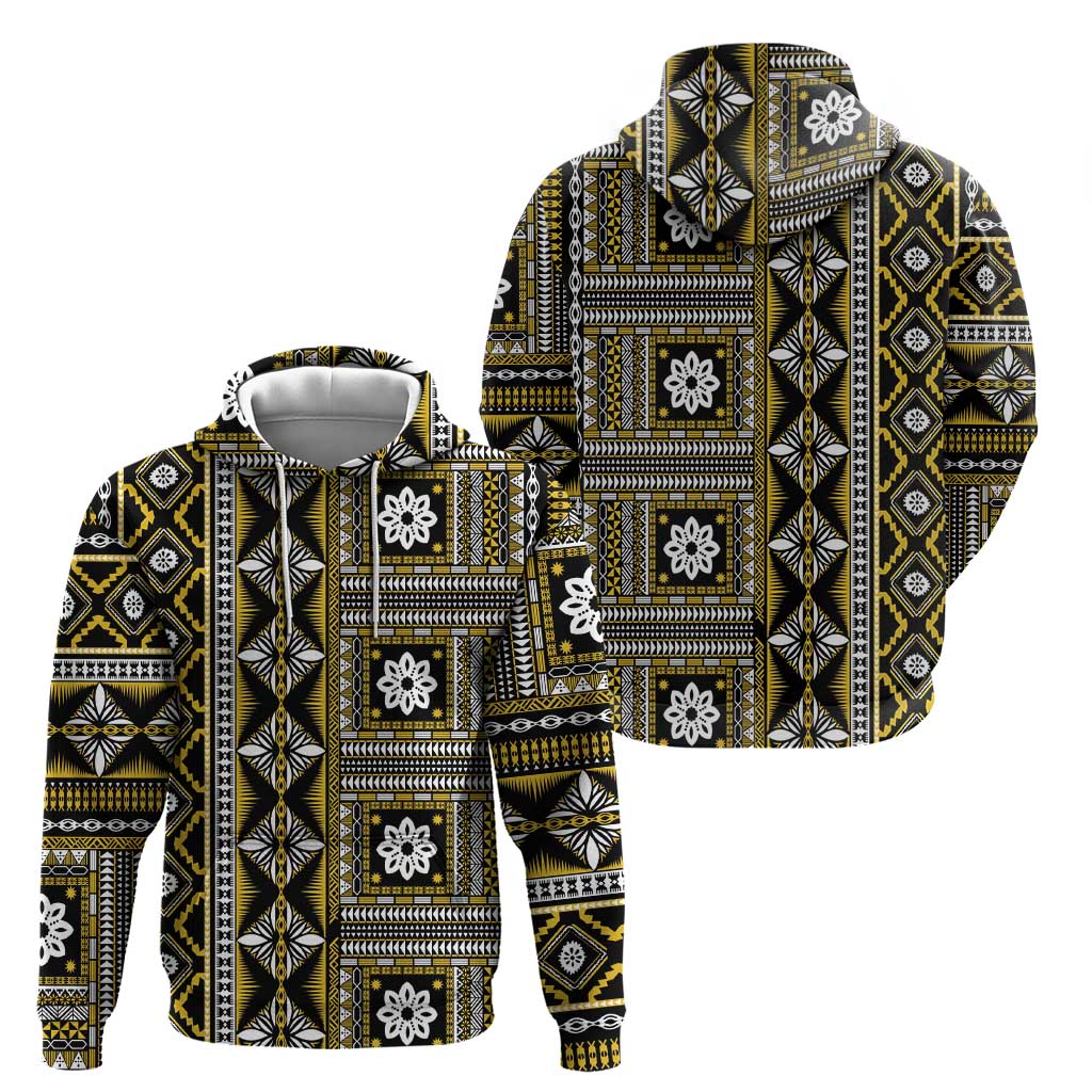 Fiji Masi Tapa Pattern Yellow Hoodie - Polynesian Pride
