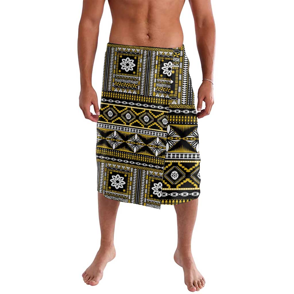 Fiji Masi Tapa Pattern Yellow Lavalava - Polynesian Pride