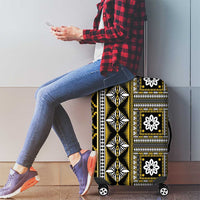 Fiji Masi Tapa Pattern Yellow Luggage Cover - Polynesian Pride
