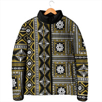 Fiji Masi Tapa Pattern Yellow Padded Jacket - Polynesian Pride