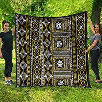 Fiji Masi Tapa Pattern Yellow Quilt - Polynesian Pride