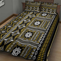 Fiji Masi Tapa Pattern Yellow Quilt Bed Set - Polynesian Pride