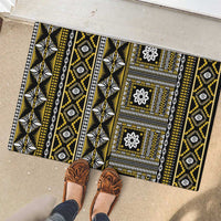 Fiji Masi Tapa Pattern Yellow Rubber Doormat - Polynesian Pride