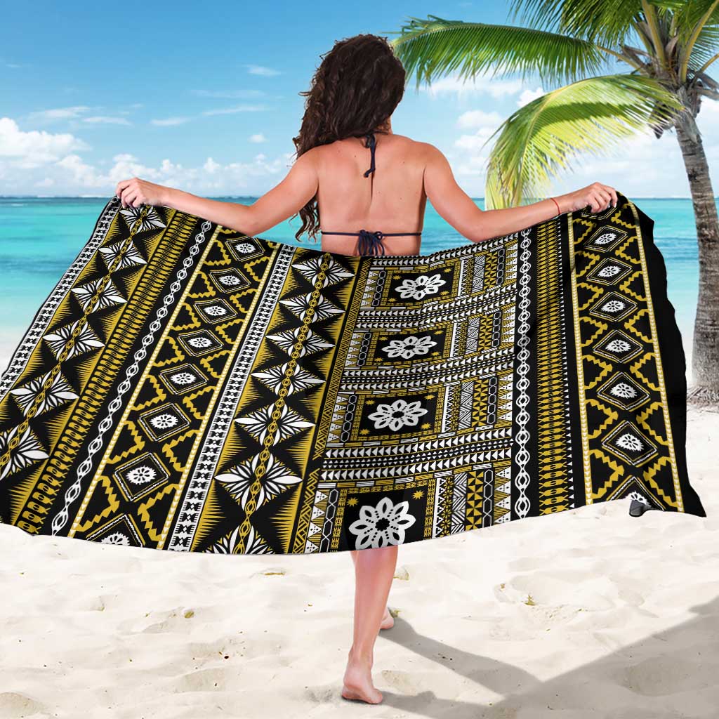 Fiji Masi Tapa Pattern Yellow Sarong - Polynesian Pride