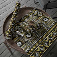 Fiji Masi Tapa Pattern Yellow Wrapping Paper - Polynesian Pride