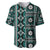 Fiji Masi Tapa Pattern Teal Baseball Jersey - Polynesian Pride