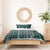 Fiji Masi Tapa Pattern Teal Bedding Set - Polynesian Pride