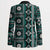Fiji Masi Tapa Pattern Teal Blazer - Polynesian Pride