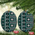 Fiji Masi Tapa Pattern Teal Ceramic Ornament - Polynesian Pride