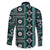 Fiji Masi Tapa Pattern Teal Family Matching Off Shoulder Maxi Dress and Hawaiian Shirt - Polynesian Pride