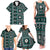 Fiji Masi Tapa Pattern Teal Family Matching Tank Maxi Dress and Hawaiian Shirt - Polynesian Pride