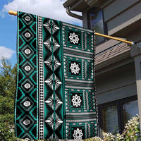Fiji Masi Tapa Pattern Teal Garden Flag - Polynesian Pride
