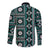 Fiji Masi Tapa Pattern Teal Long Sleeve Button Shirt - Polynesian Pride