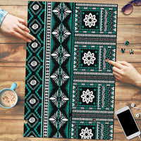 Fiji Masi Tapa Pattern Teal Puzzle - Polynesian Pride