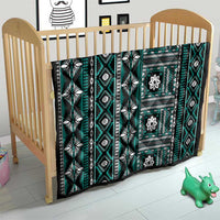 Fiji Masi Tapa Pattern Teal Quilt - Polynesian Pride