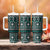 Fiji Masi Tapa Pattern Teal Tumbler With Handle - Polynesian Pride