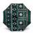 Fiji Masi Tapa Pattern Teal Umbrella - Polynesian Pride