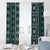 Fiji Masi Tapa Pattern Teal Window Curtain - Polynesian Pride