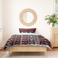 Fiji Masi Tapa Pattern Red Bedding Set - Polynesian Pride