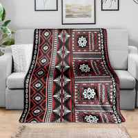 Fiji Masi Tapa Pattern Red Blanket - Polynesian Pride