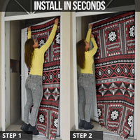 Fiji Masi Tapa Pattern Red Door Cover - Polynesian Pride