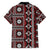 Fiji Masi Tapa Pattern Red Family Matching Tank Maxi Dress and Hawaiian Shirt - Polynesian Pride