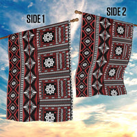 Fiji Masi Tapa Pattern Red Garden Flag - Polynesian Pride